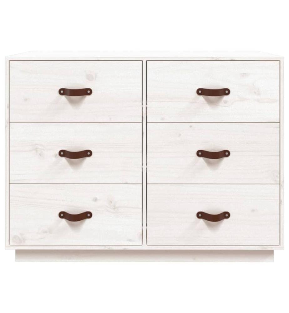 Sideboard Weiss 100x40x75 cm Massivholz Kiefer