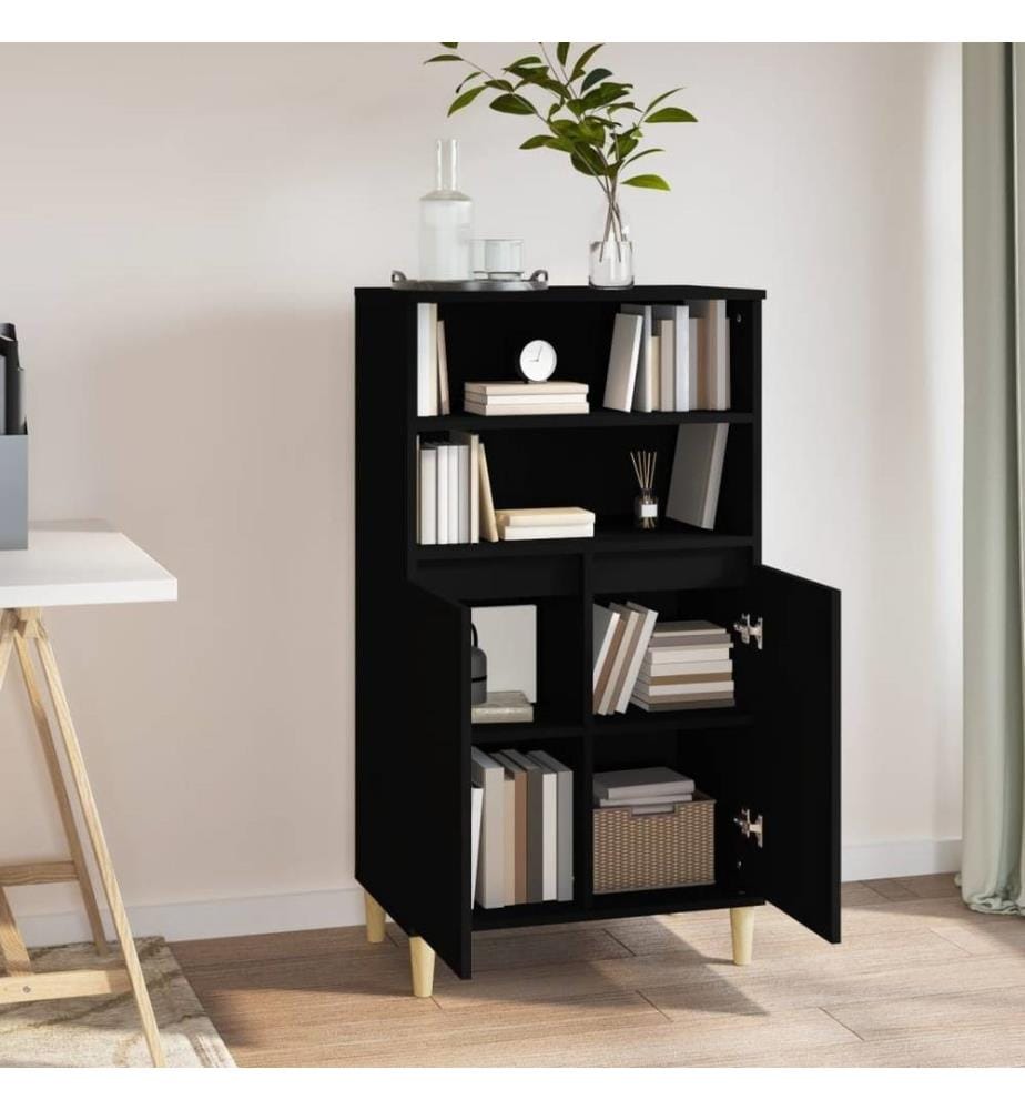 Buffet haut Noir 60x36x110 cm Bois d'ingénierie