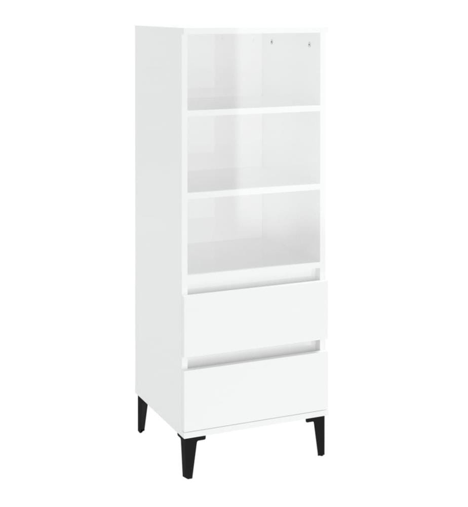 Highboard Hochglanz-Weiss 40x36x110 cm Holzwerkstoff