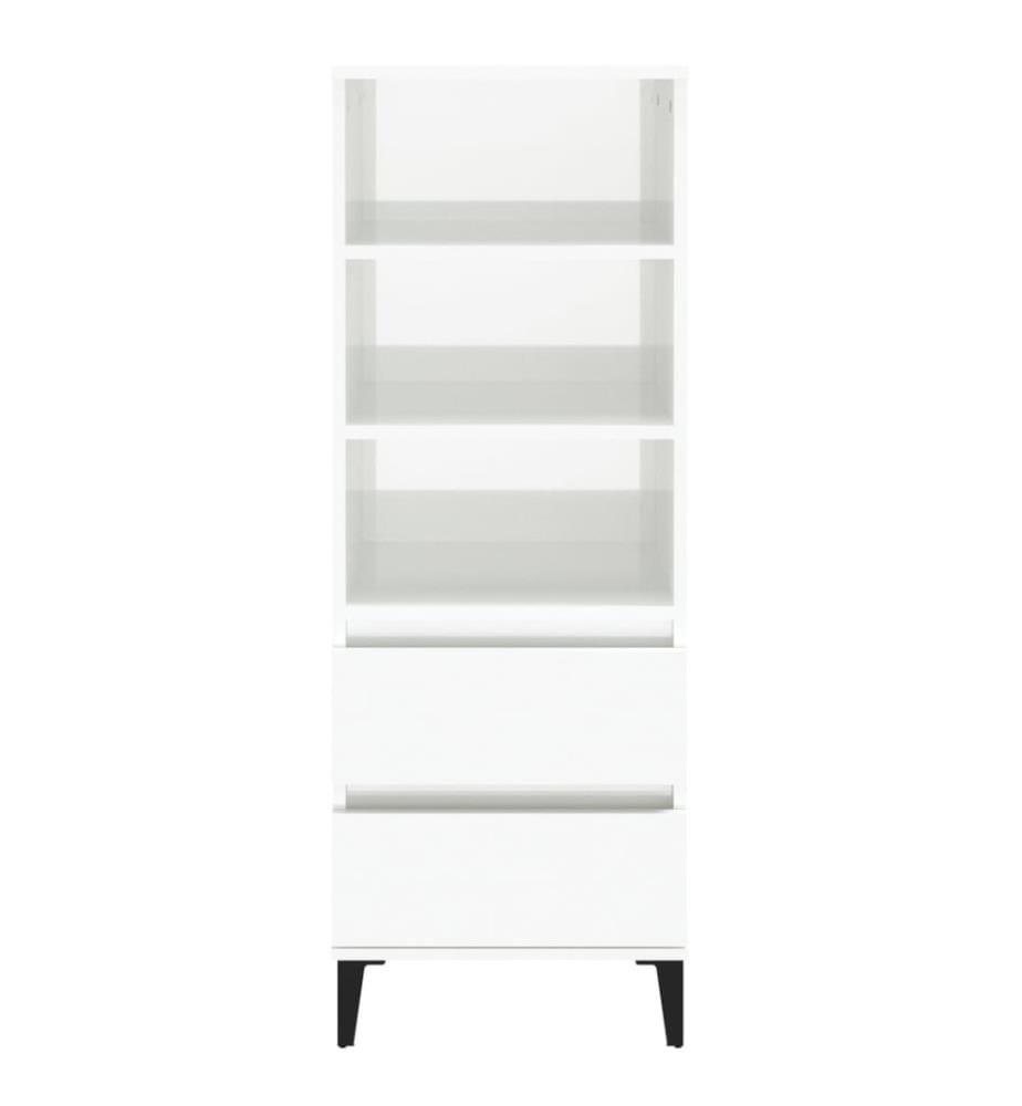 Highboard Hochglanz-Weiss 40x36x110 cm Holzwerkstoff