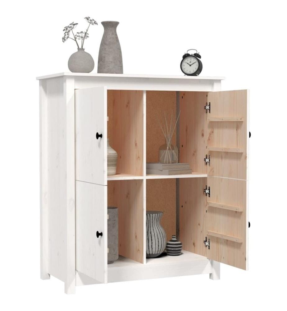 Sideboard Weiss 83x41,5x100 cm Massivholz Kiefer