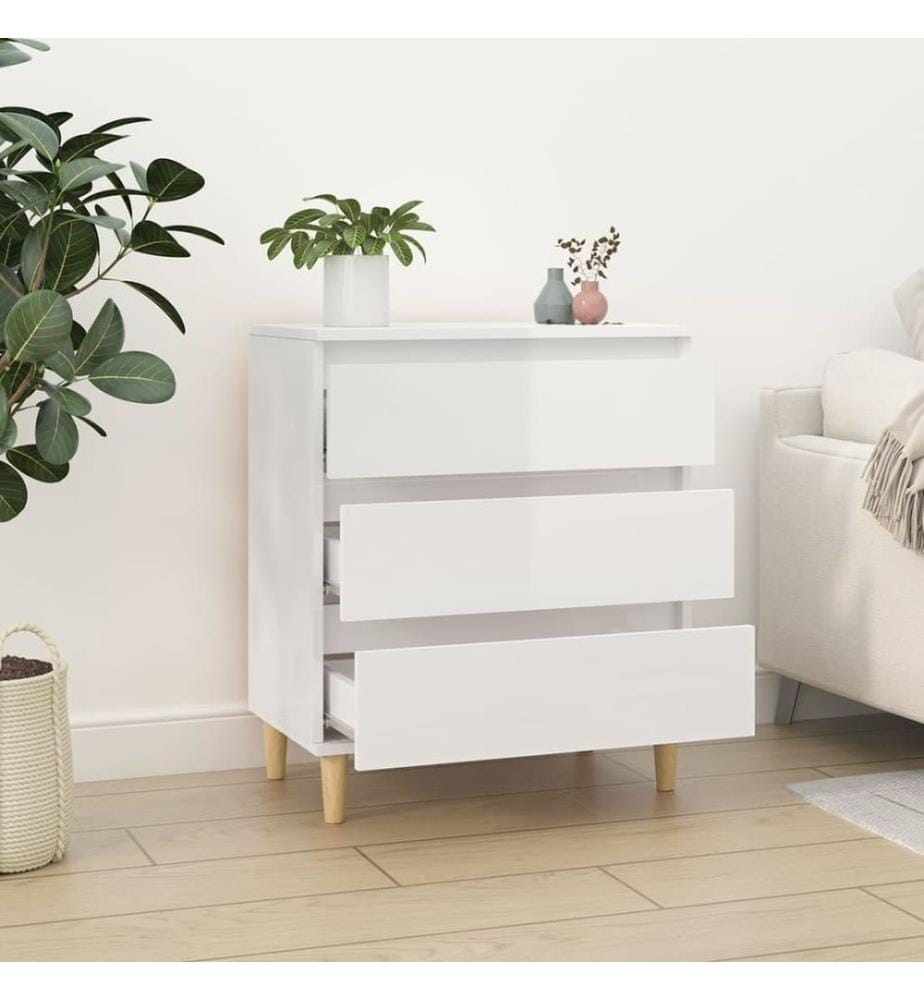 Sideboard Hochglanz-Weiss 60x35x70 cm Holzwerkstoff