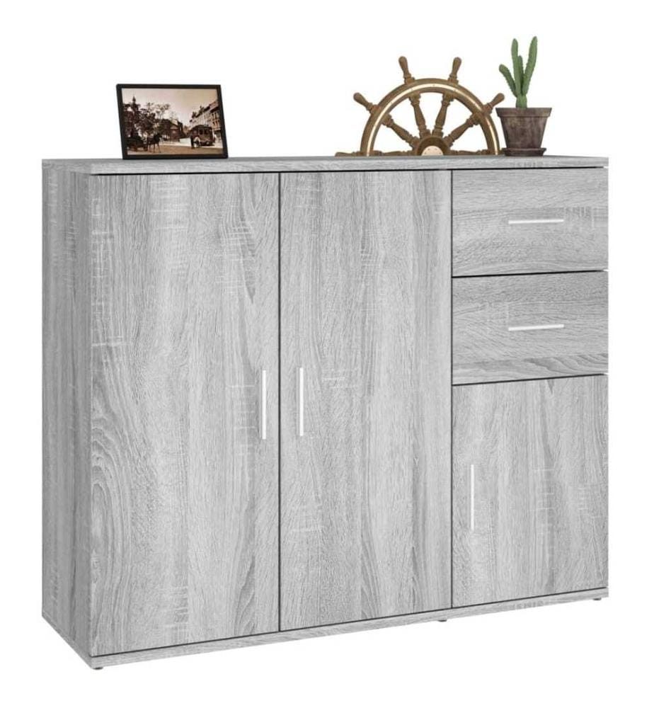 Sideboard Grau Sonoma 91x29,5x75 cm Holzwerkstoff