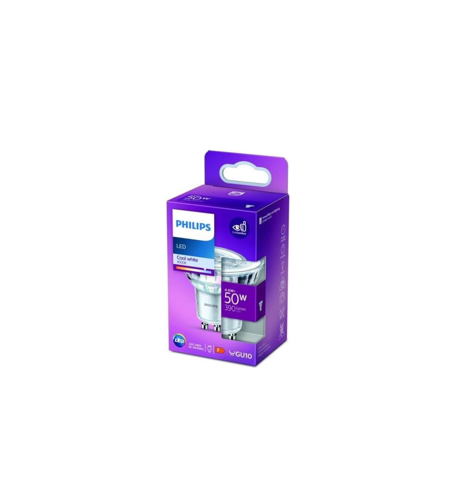 PHILIPS - Lampe LEDcla 50W GU10 CW ND Blanc neutre (NW)