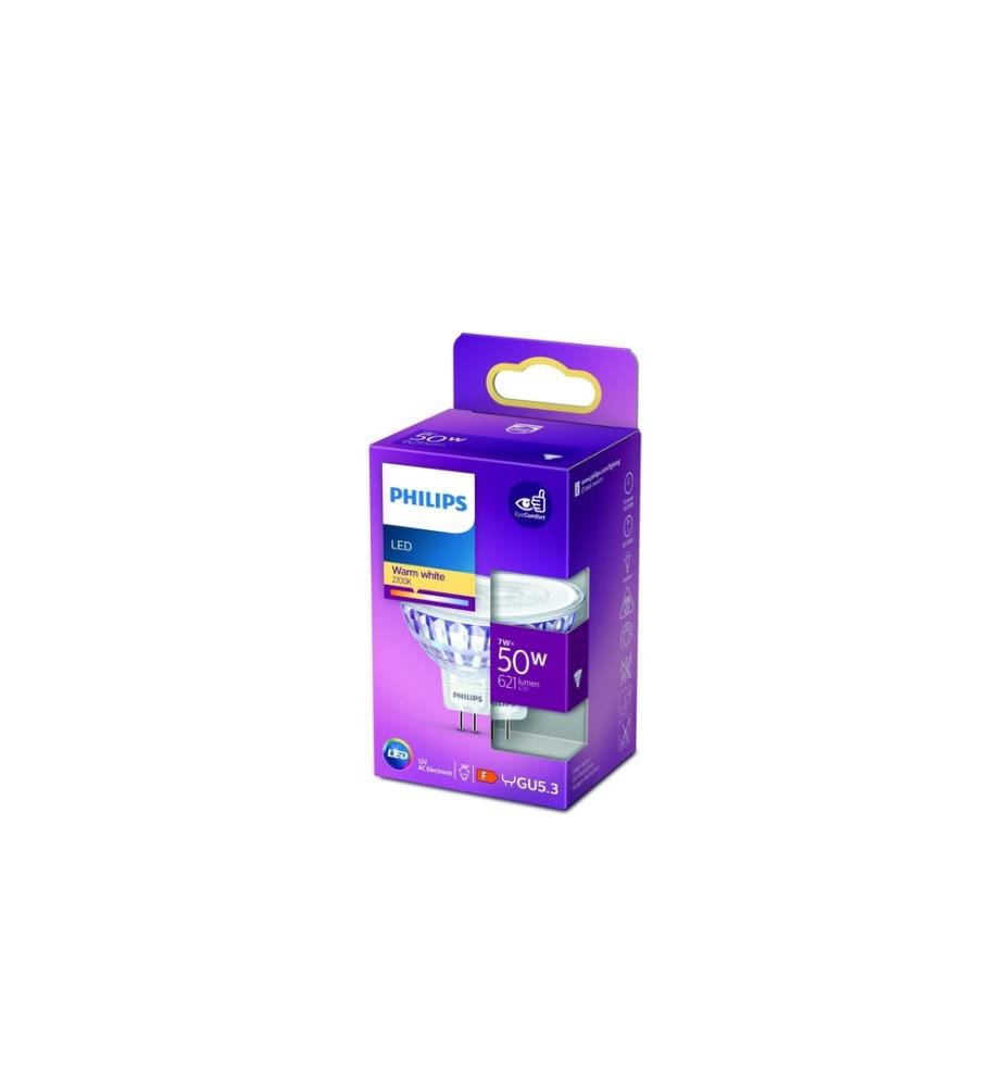 PHILIPS - Lampe LEDcla 50W GU5.3 WW ND Blanc chaud (WW)