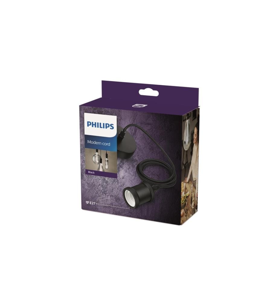 PHILIPS - Lampe suspendue Vintage E27, Noir