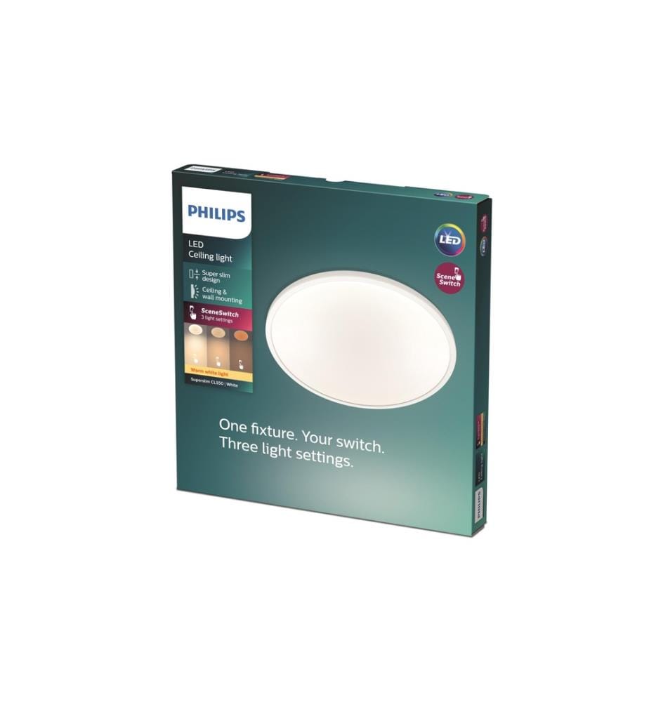 PHILIPS - Plafonnier LED SceneSwitch CL550 1300 lm 2700K, blanc