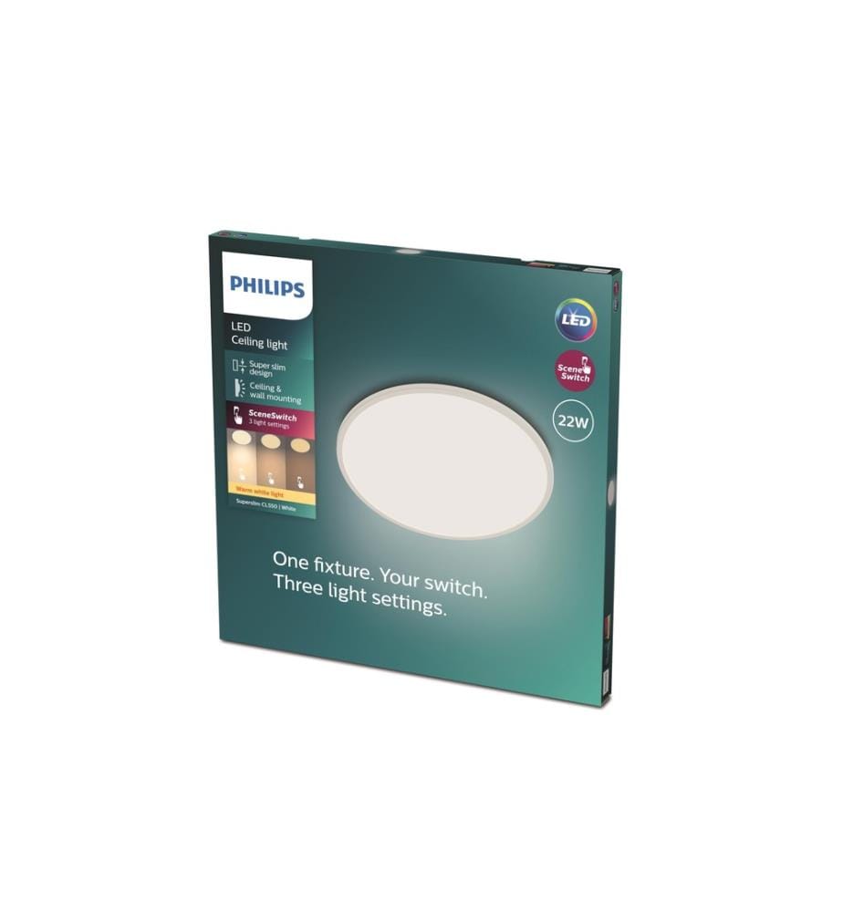PHILIPS - Plafonnier LED SceneSwitch CL550 2000 lm 2700K, blanc