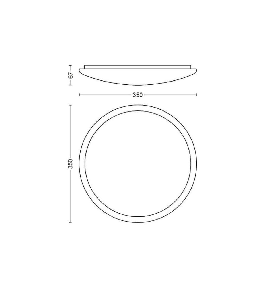PHILIPS - Plafonnier Cavanal, 18 W, 1500 lm, 2700 K, blanc