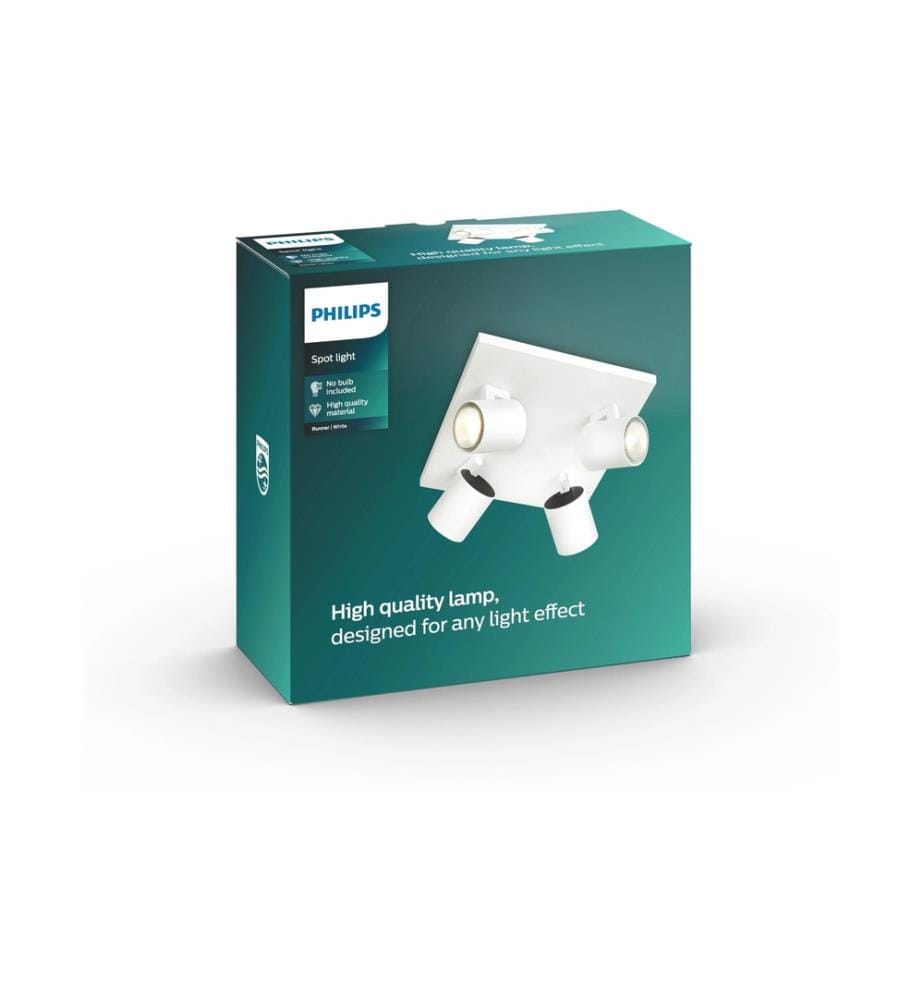 PHILIPS - Spot encastré Runner, 4 x GU10, 20 W, blanc