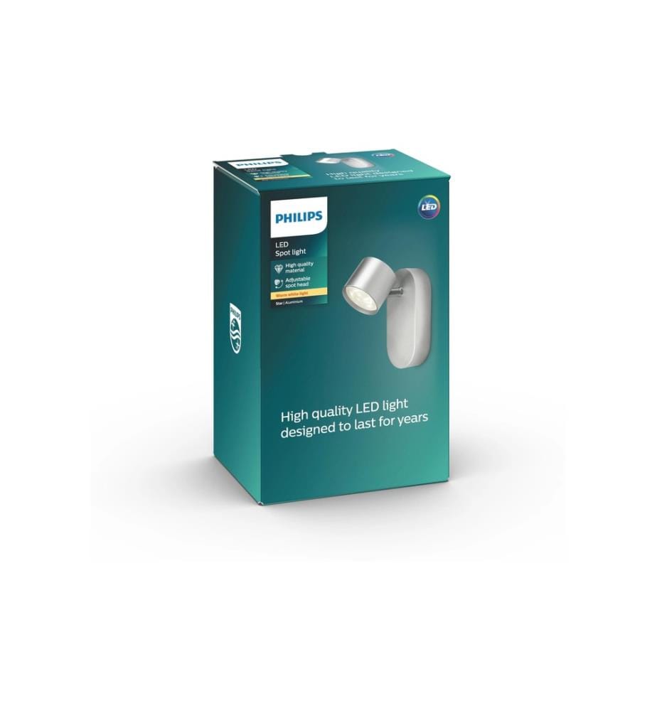 PHILIPS - Spot encastré Star, 4.5 W, 500 lm, 2700 K, argenté