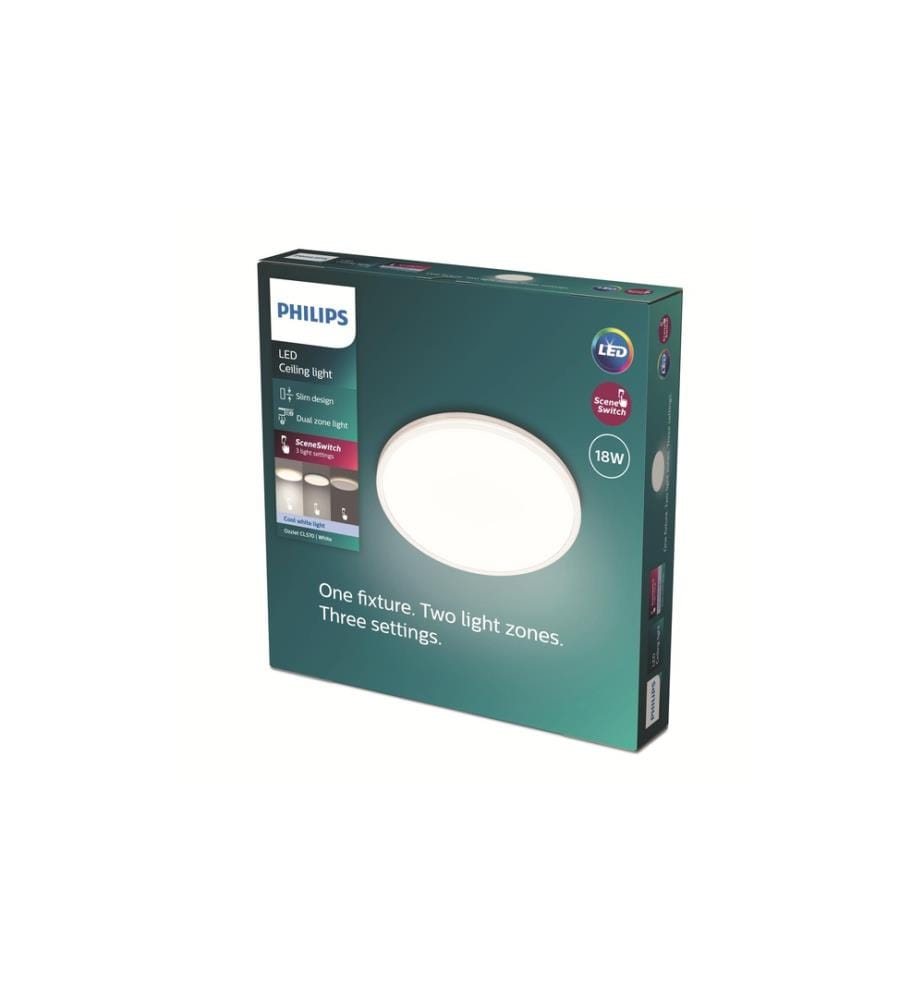 PHILIPS - Ozziet plafonnier blanc 2000 lm SceneSwitch