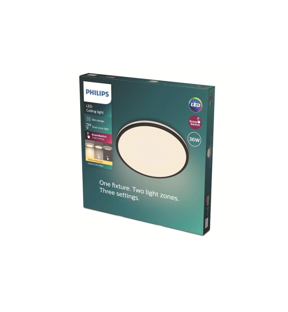 PHILIPS - Ozziet Deckenleuchte schwarz 3900 lm SceneSwitch
