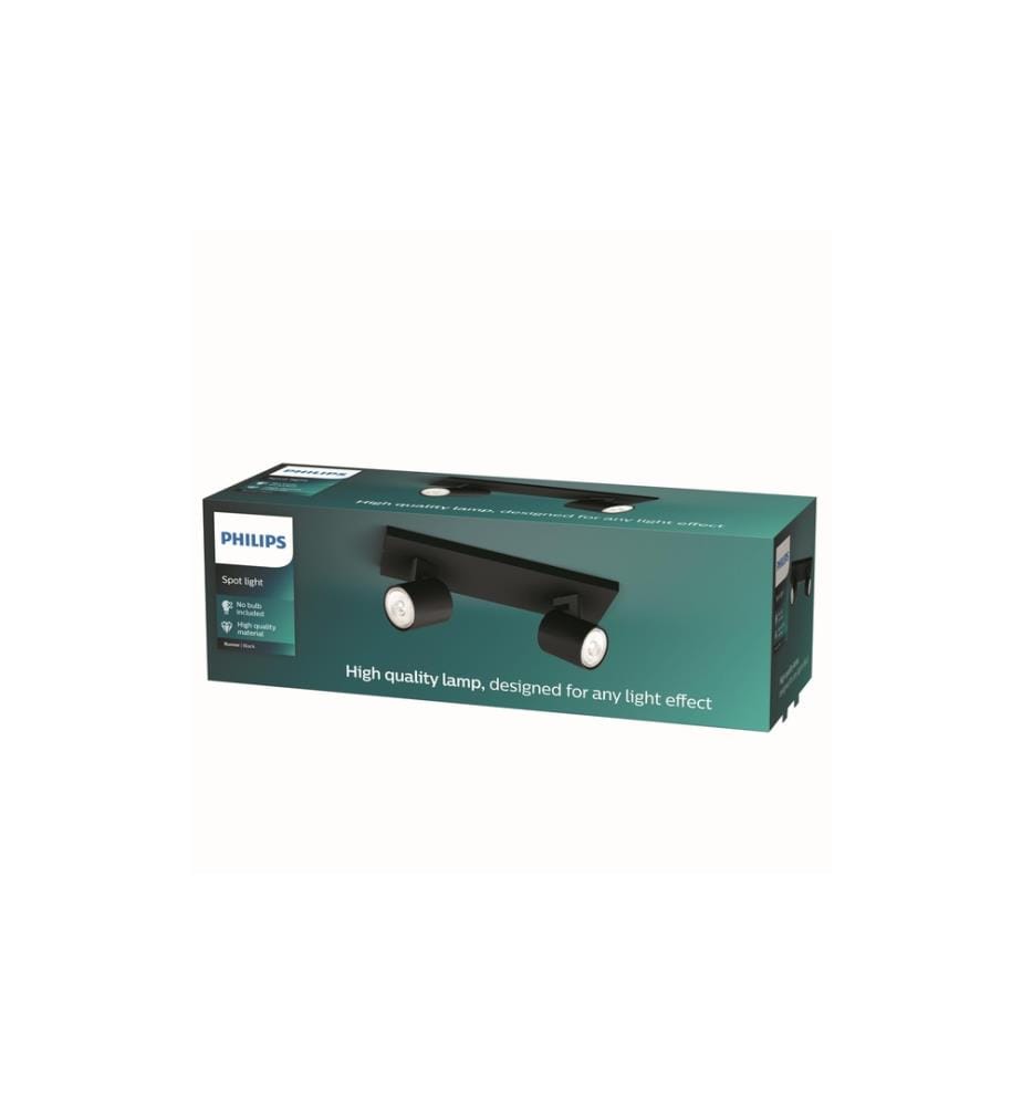 PHILIPS - Spot encastré MyLiving Runner, 2 x GU10, 20W, noir