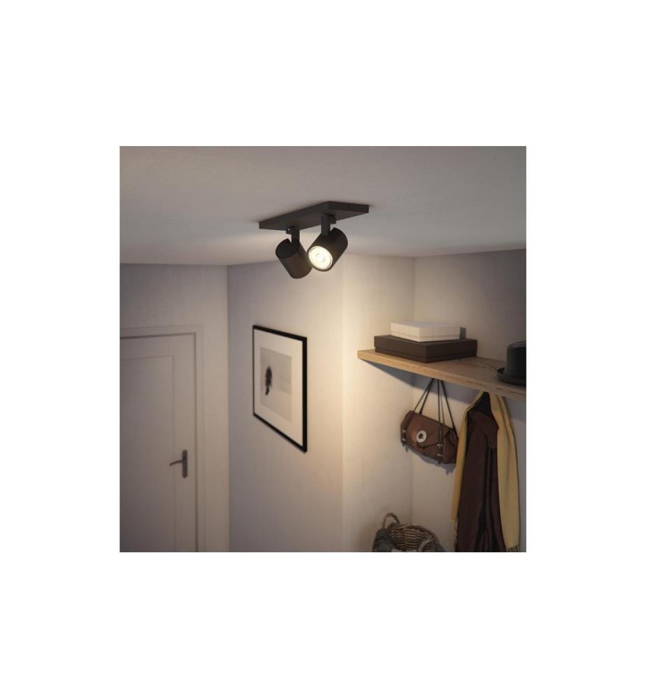 PHILIPS - Spot encastré MyLiving Runner, 2 x GU10, 20W, noir