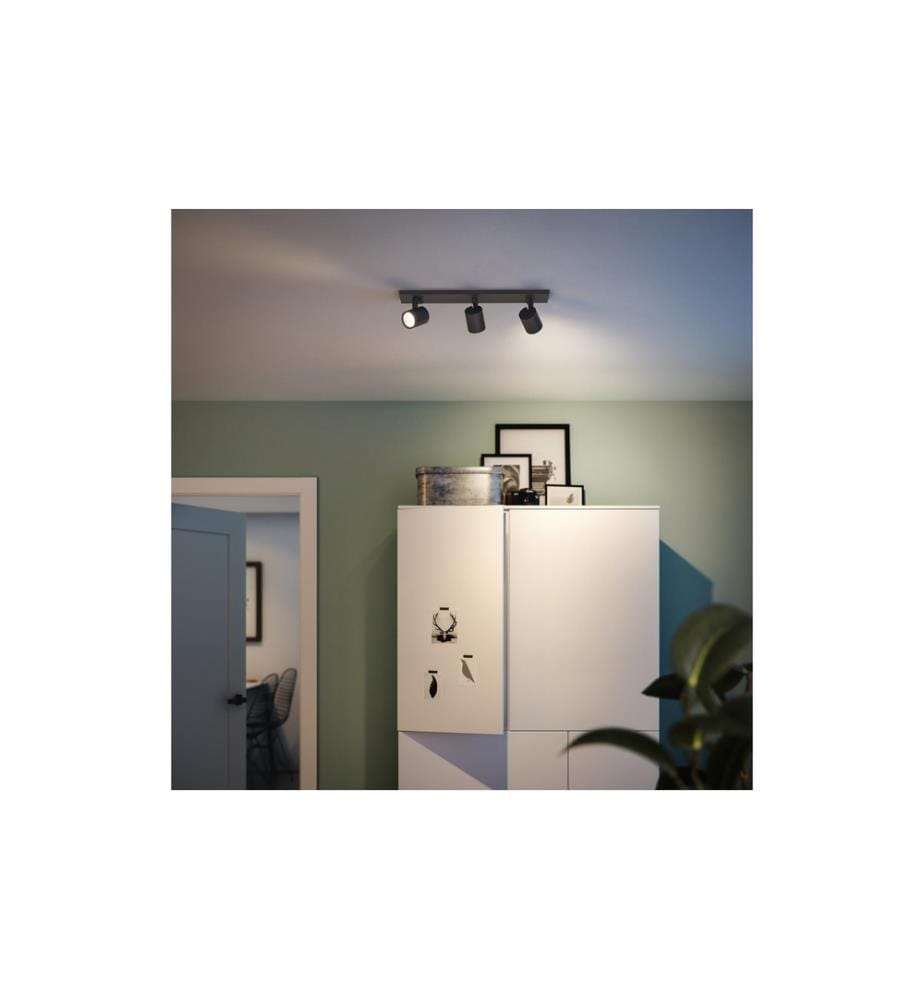 PHILIPS - Spot encastré MyLiving Runner, 3 x GU10, 20W, noir