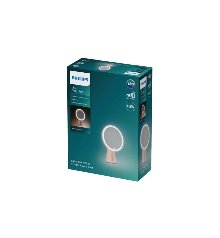 PHILIPS - Lampe de table Mirror DSK205, 4.5W 30-50K rose Rose