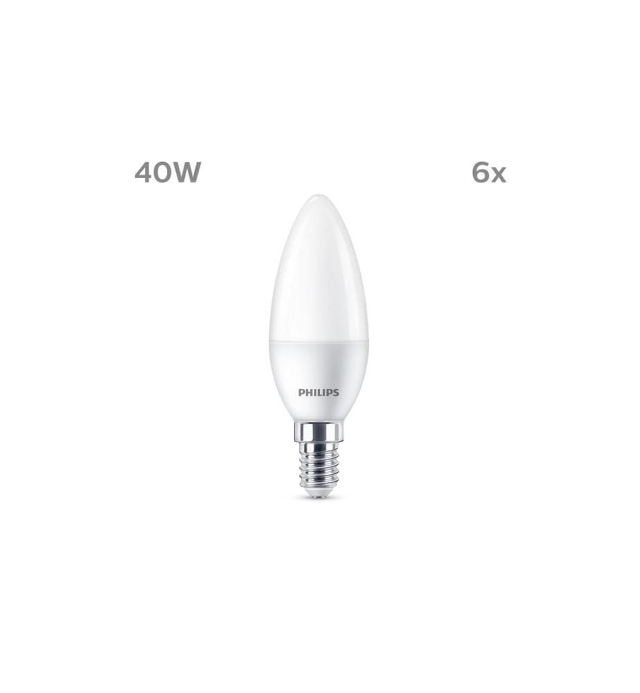 PHILIPS - Lampe LED 40W B35 E14 WW FR ND 6CT/6 EC Blanc chaud (WW)