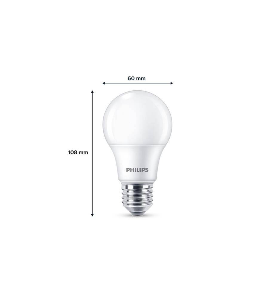 PHILIPS - Lampe LED 60W A60 E27 WW FR ND 3CT/6 EC Blanc chaud (WW)