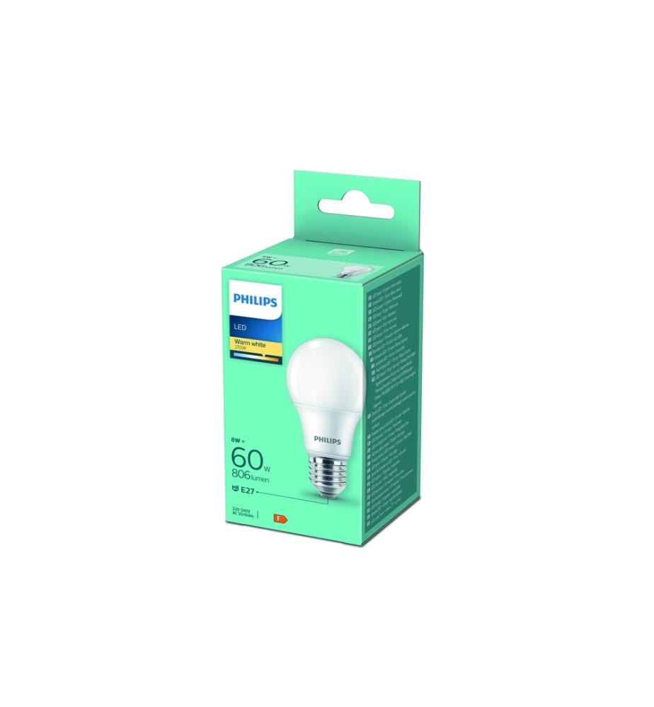 PHILIPS - Lampe LED 60W E27 A60 WW FR ND 1PF/6 DISC Blanc chaud (WW)