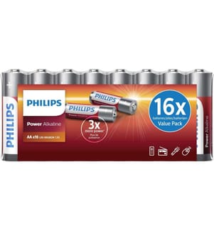 PHILIPS - Batterie Power Alkaline AA , 16 Stück