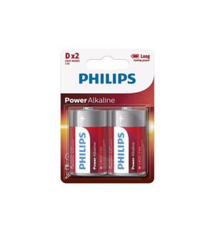 PHILIPS - Batterie Power Alkaline D , 2 Stück