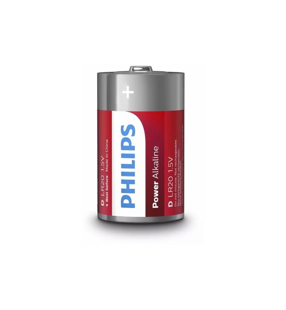 PHILIPS - Batterie Power Alkaline D , 2 Stück