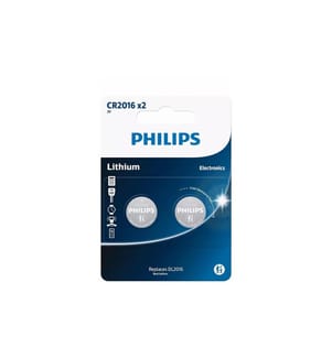 PHILIPS - Knopfzelle Lithium CR2016 , 2 Stück