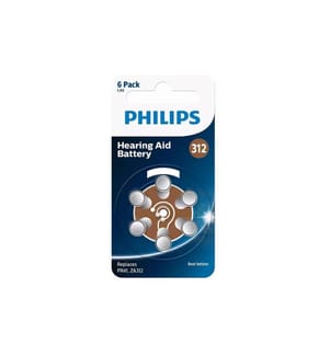 PHILIPS - Hörgerätebatterie ZA312 , 6 Stück