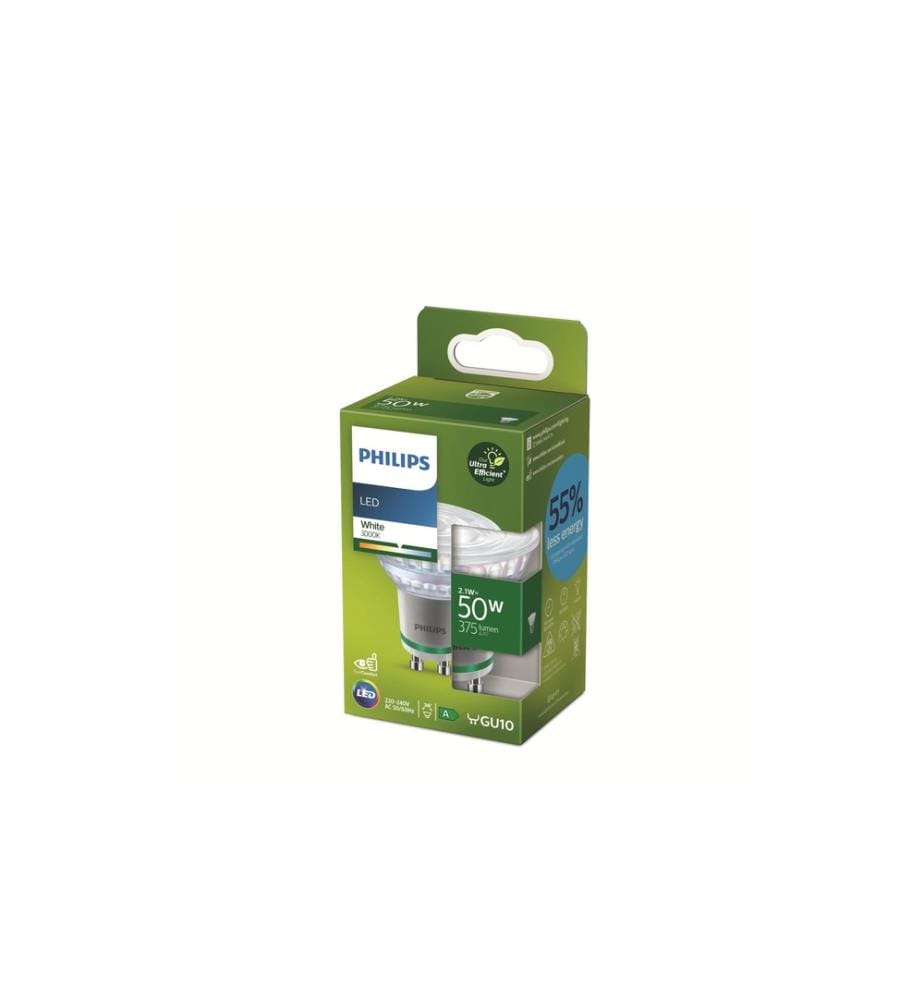 PHILIPS - Lampe LED GU10, ultra-efficace, blanc, remplacement de 50W Blanc chaud (WW)