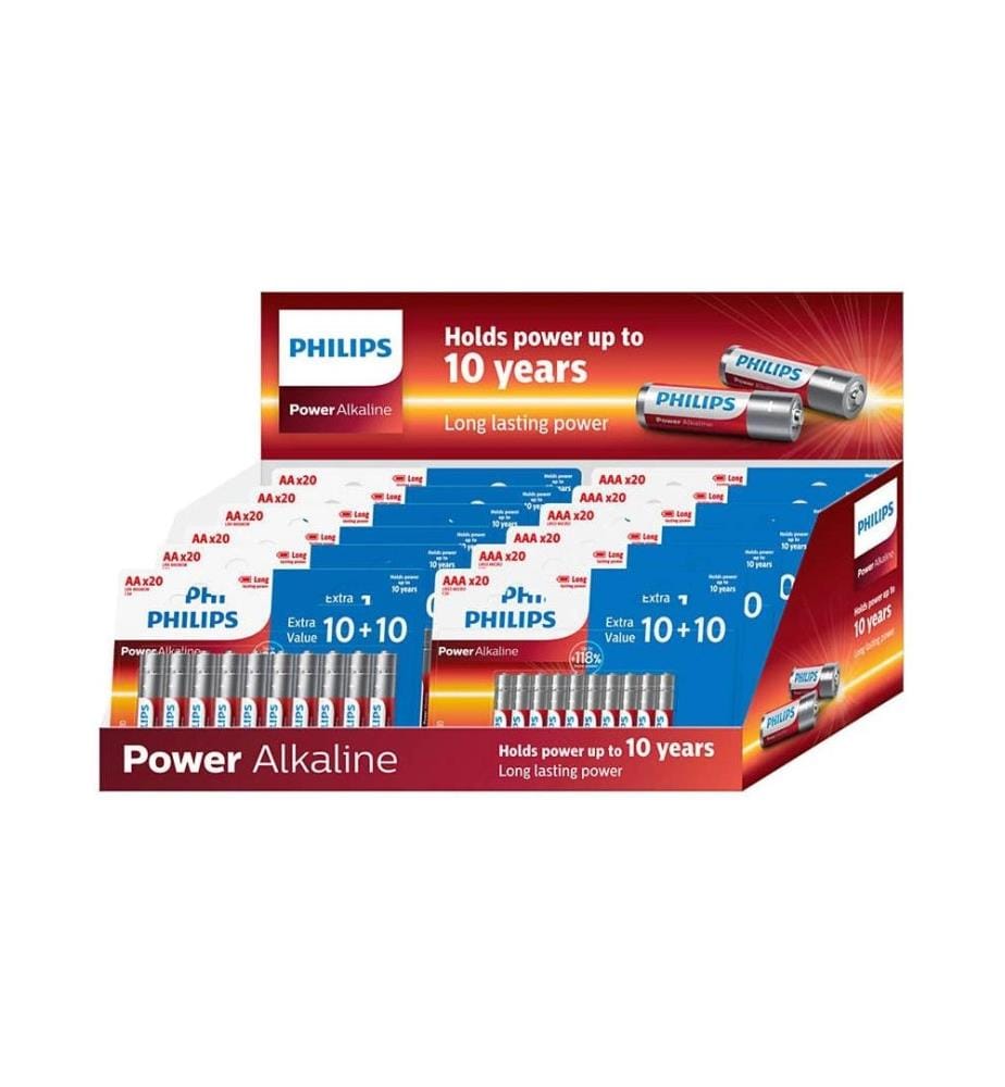 PHILIPS - Batterie Power Alkaline Pack 120 x AA, 120 x AAA , 240 Stück
