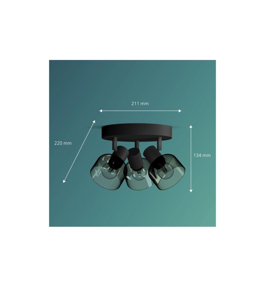 PHILIPS - Spot encastré Sleet 3 spot pour E14, rond Noir, sans LM