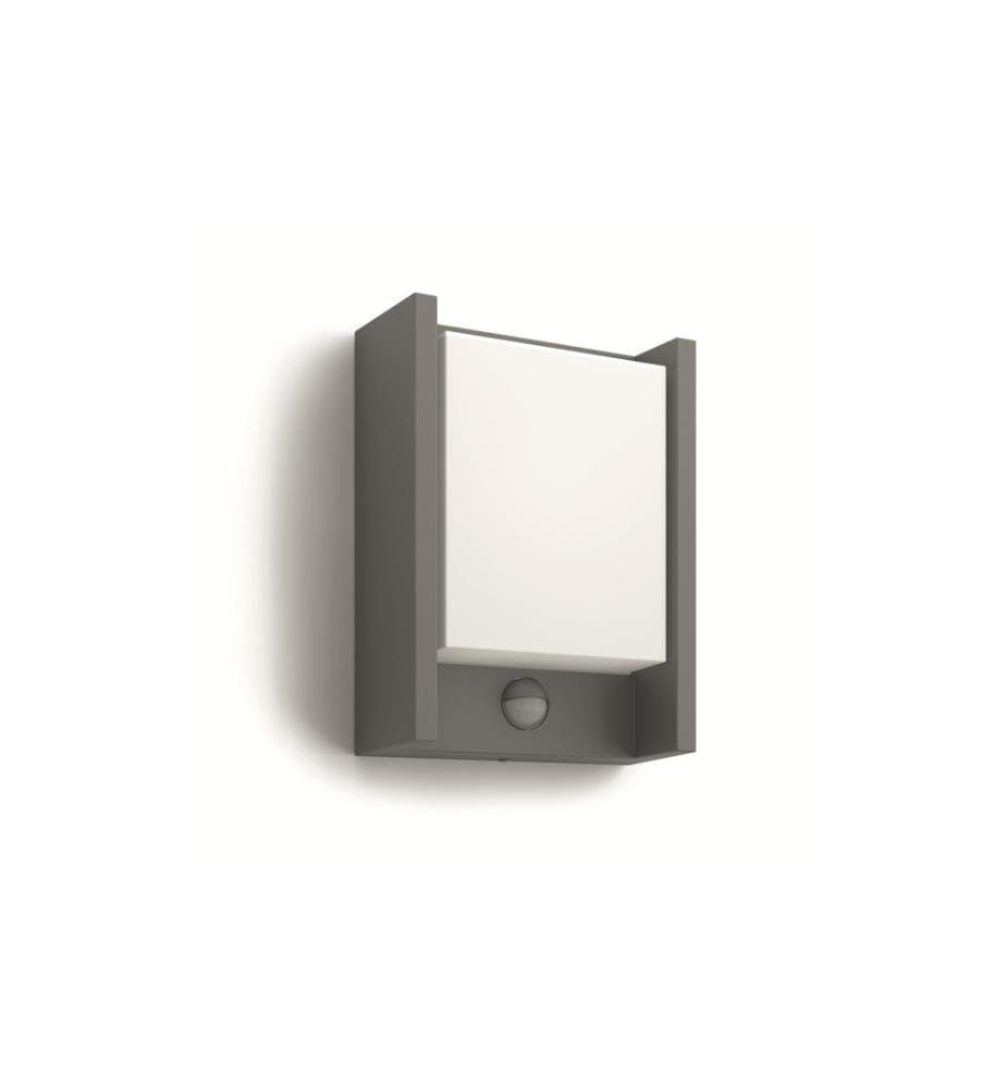PHILIPS - myGarden Wandleuchte Arbour, 600 lm, Anthrazit + Sensor