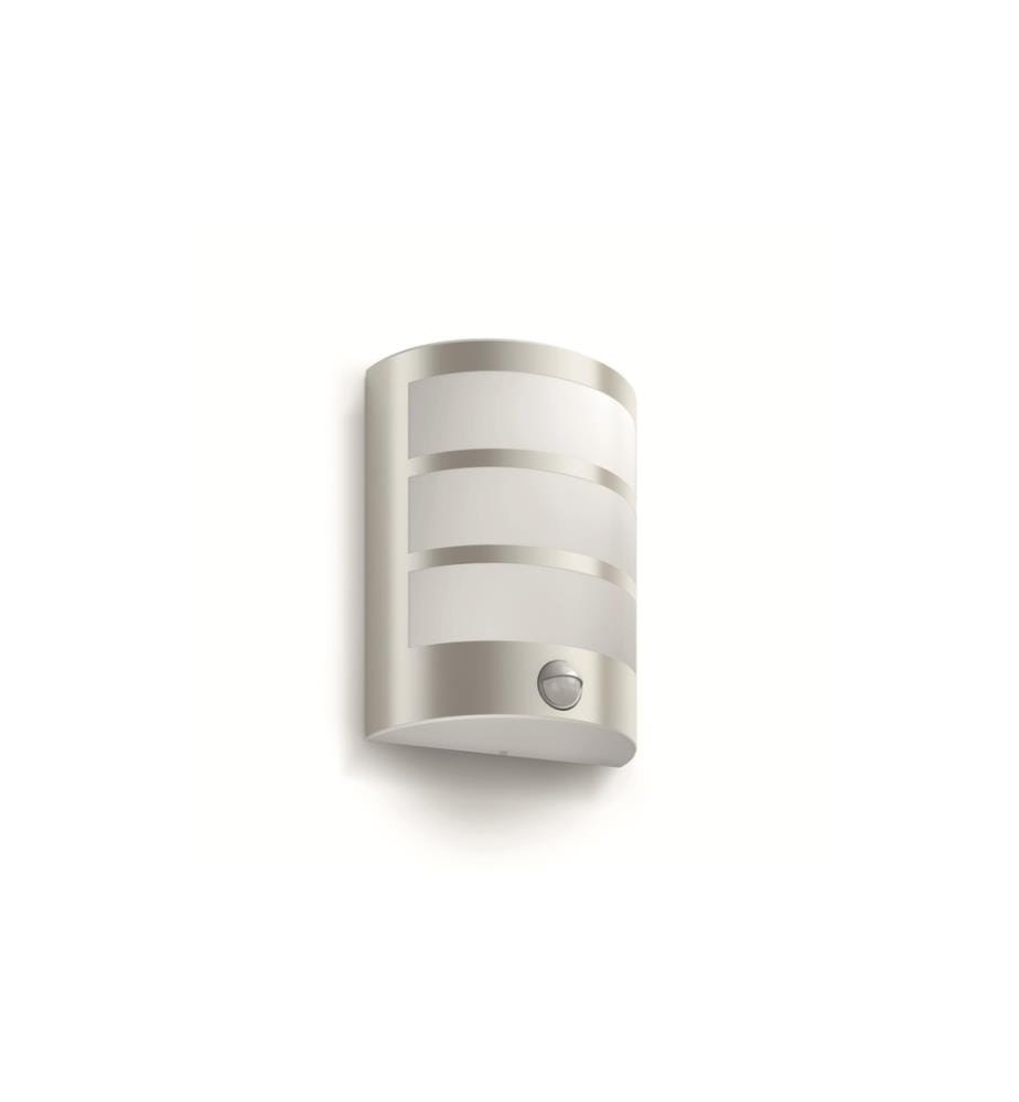 PHILIPS - myGarden Wandleuchte Python, 600 lm, Edelstahl + Bew.melder