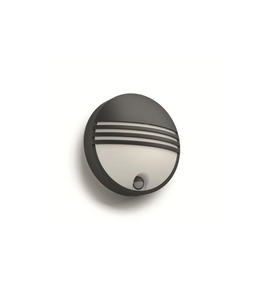PHILIPS - myGarden Wandleuchte Yarrow, 600 lm, Schwarz + Sensor