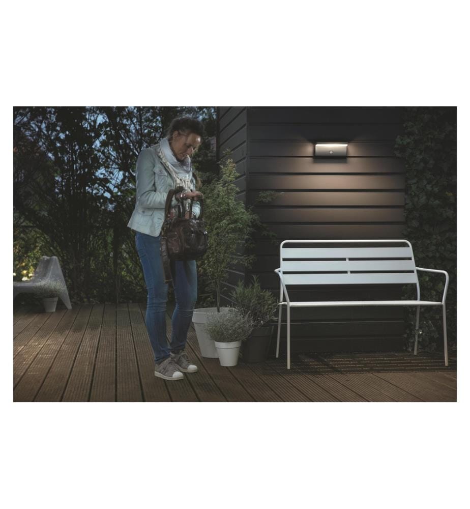PHILIPS - myGarden Wandleuchte Bustan, 1000 lm, Anthrazit + Sensor