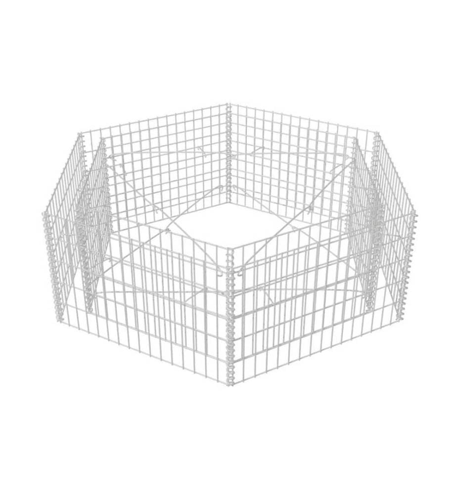 Sechseckiges Gabionen-Hochbeet 160×140×50 cm