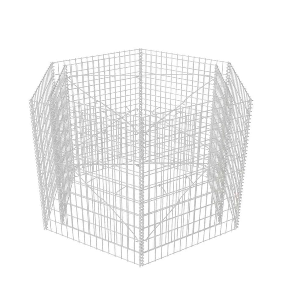 Sechseckiges Gabionen-Hochbeet 160×140×100 cm