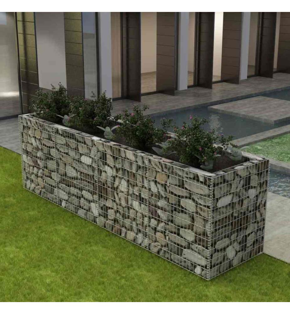 Gabionen-Hochbeet Stahl 360×90×100 cm