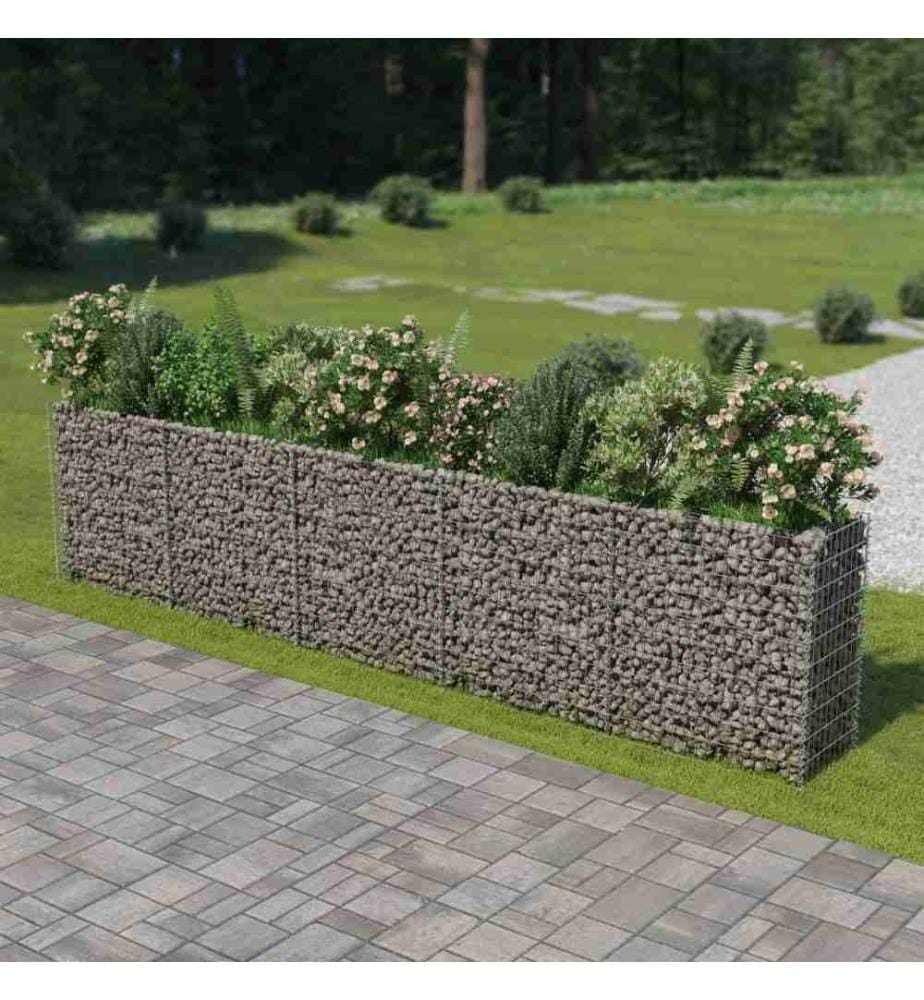 Gabionen-Hochbeet Verzinkter Stahl 450×50×100 cm