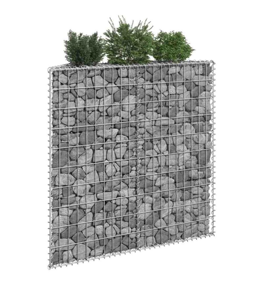 Gabionen-Hochbeet Trapezform Verzinkter Stahl 100x20x100 cm