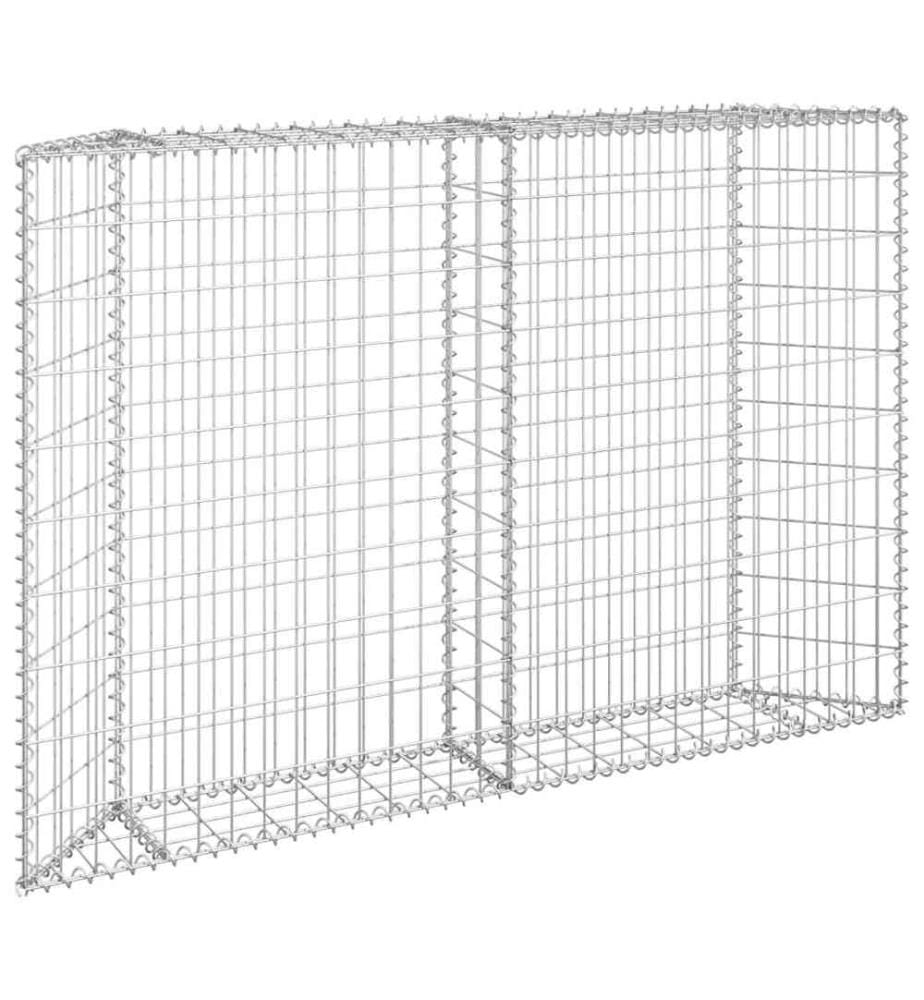 Gabionen-Hochbeet Trapezform Verzinkter Stahl 150x20x100 cm
