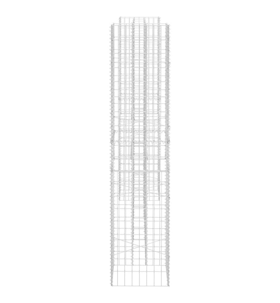 H-förmiger Gabionen-Pflanzkorb Stahldraht 260x40x180 cm