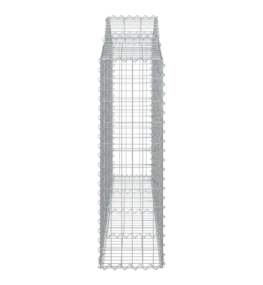 Paniers à gabions arqués 6 pcs 200x30x100/120 cm Fer galvanisé