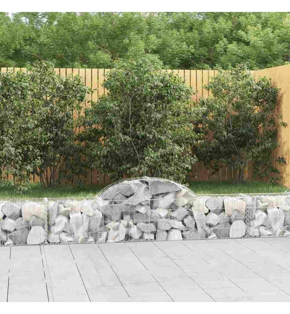 Paniers à gabions arqués 10 pcs 200x30x40/60 cm Fer galvanisé