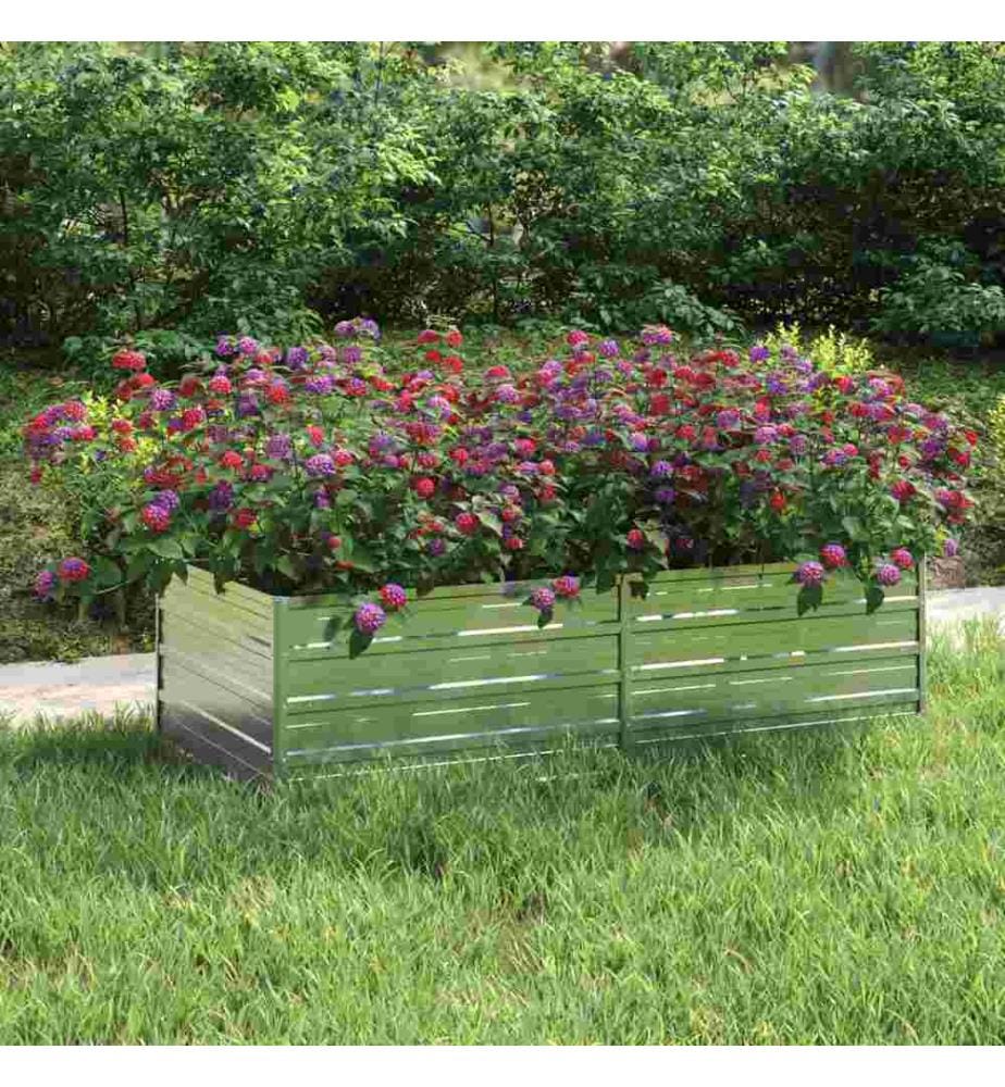 Garten-Hochbeet 160x80x45 cm Verzinkter Stahl Silber