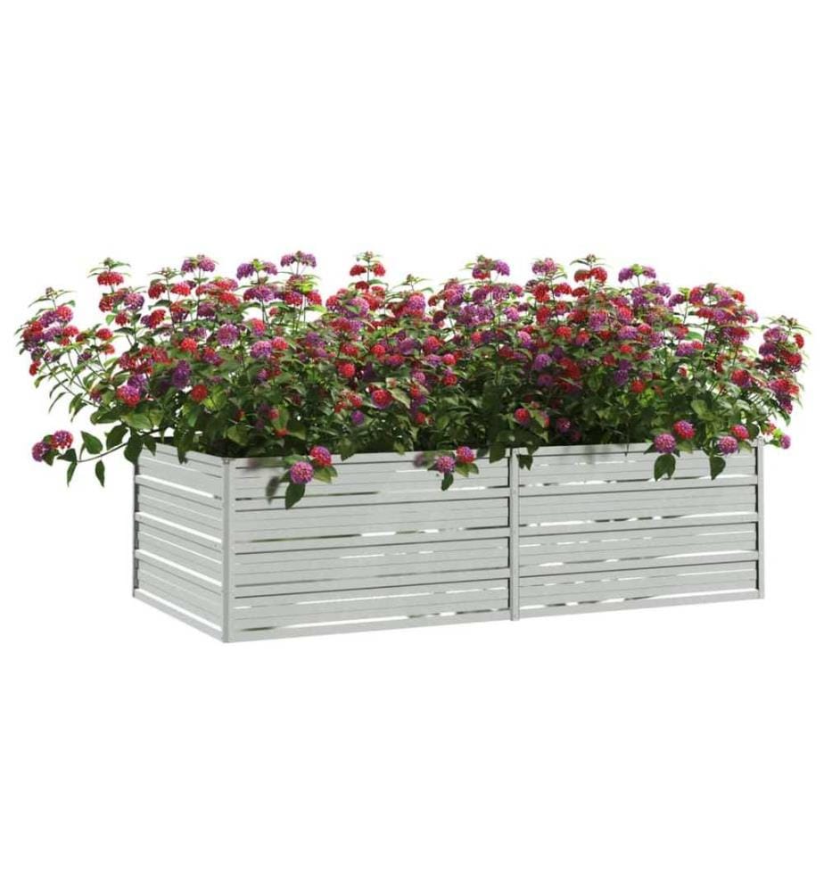 Garten-Hochbeet 160x80x45 cm Verzinkter Stahl Silber