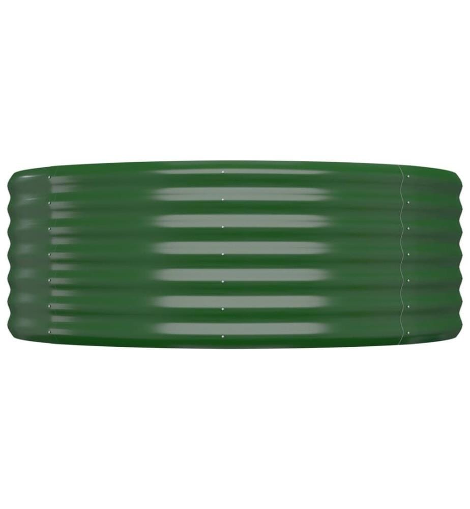 Lit surélevé de jardin Acier enduit de poudre 100x100x36cm Vert