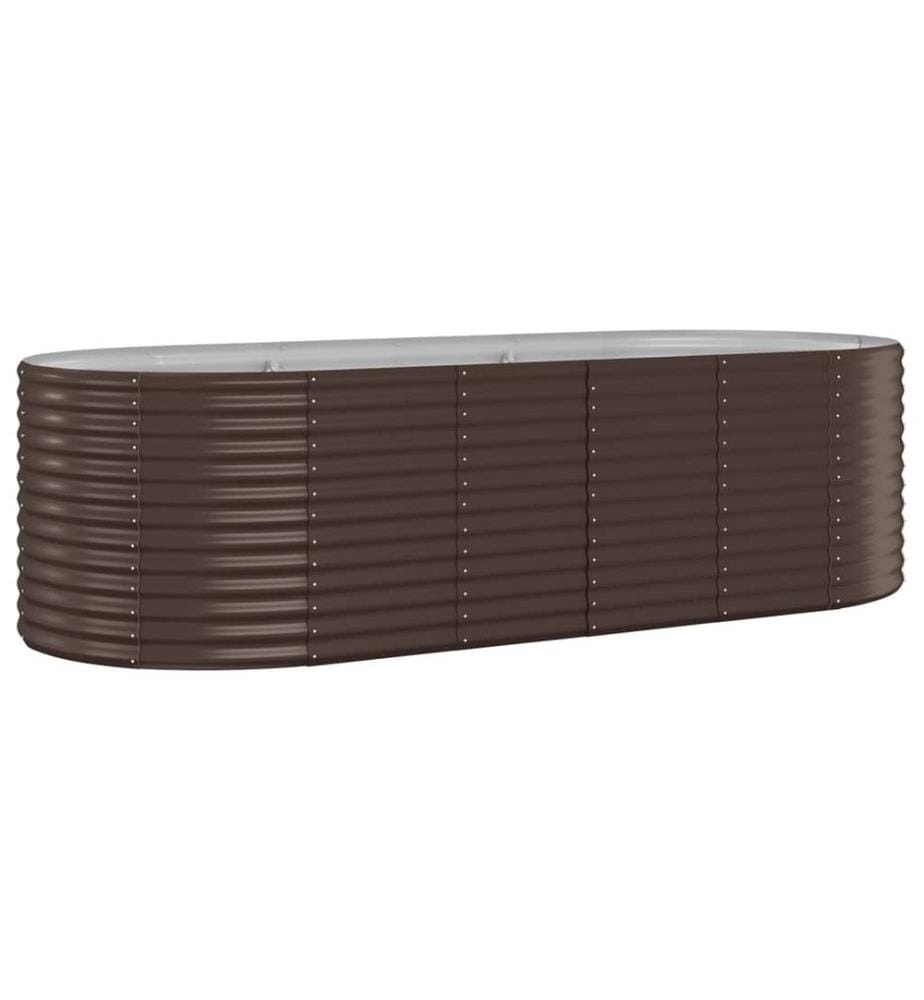Hochbeet Pulverbeschichteter Stahl 249x100x68 cm Braun