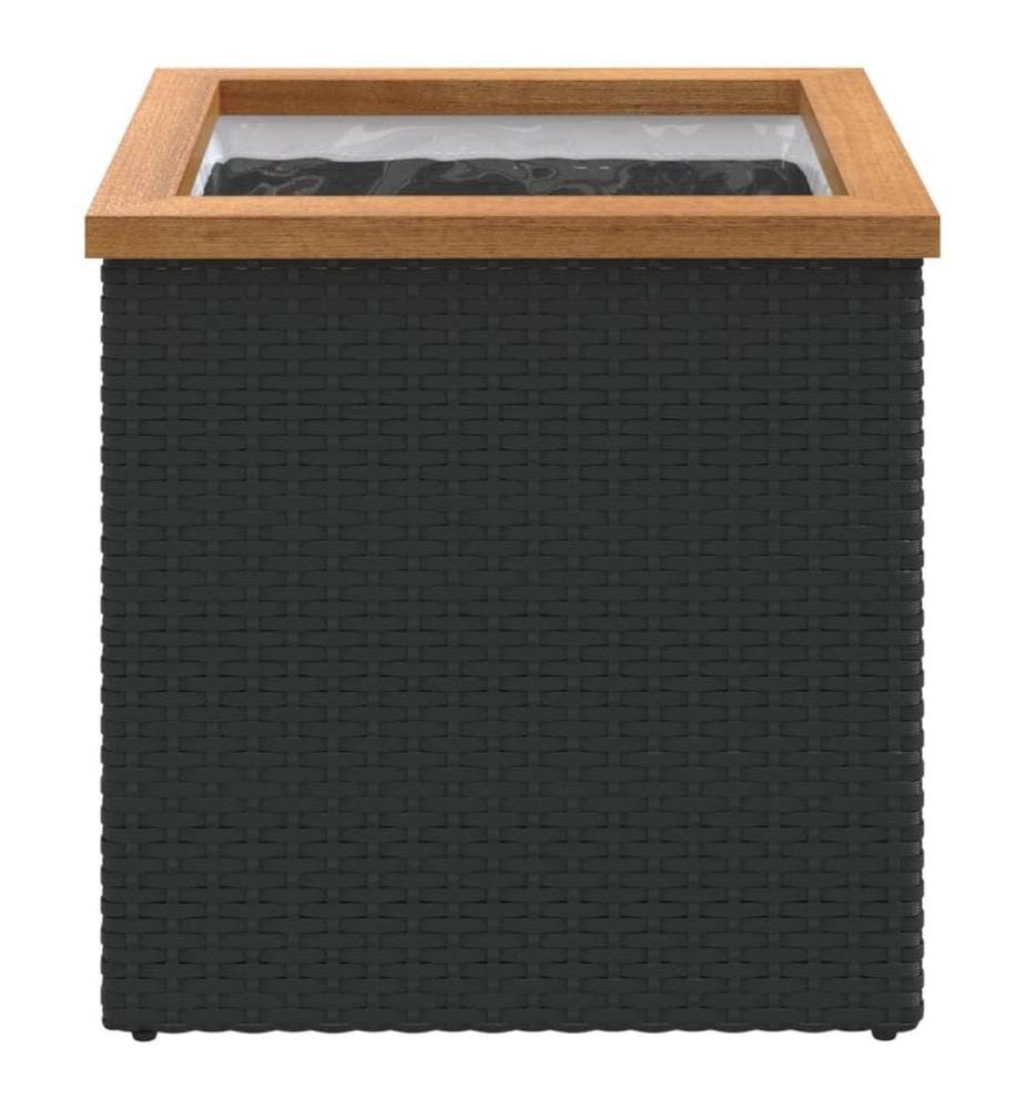 Pflanzkübel Schwarz 40x40x40 cm Poly Rattan
